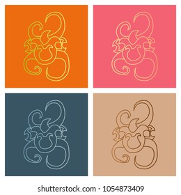 big floral set for spring design: floral elements