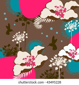 gran patrón de papel tapiz floral