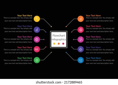 Big flowchart. Geometric scheme. 10 Slaide