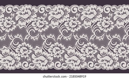 Big Flower Lace Trim. Jacquard Lace.