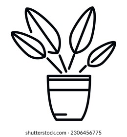 Big flower pot icon outline vector. Indoor garden. Summer pot