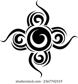 El tatuaje de una gran flor, la ilustración del tatuaje, el vector sobre un fondo blanco.