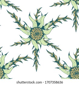 Big Flowers. Pattern. for Print, Linen, Shirt,.