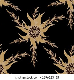 Big Flowers. Pattern. for Textile, Fabric Linen,.