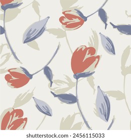 big flowers pattern , tropical floral, small flowers , flowers with leavers , Monochrome,vector illustration