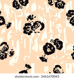 big flowers pattern , tropical floral, small flowers , flowers with leavers . vector illustration,graphical texture bacground with butterfly.