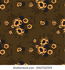 big flowers pattern , tropical floral, small flowers , flowers with leavers . vector illustration .