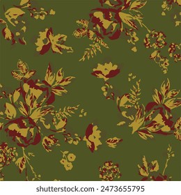 big flowers pattern , tropical floral, small flowers , flowers with leavers . vector illustration .