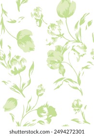 big flowers pattern , tropical floral, small flowers , flowers with leavers . vector illustration 