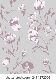 big flowers pattern , tropical floral, small flowers , flowers with leavers . vector illustration 