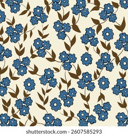 big flowers pattern , tropical floral, small flowers , flowers with leavers .vector illustration .
