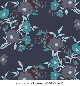 padrão de flores grandes , flores tropicais, flores pequenas , flores com folhas . ilustração vetorial 