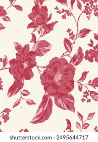 Big flowers pattern, upscale floral pattern. graphical textures floral, trendy colors pattern , flowers background with leaves. vector illustration.