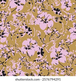 Big flowers pattern, upscale floral pattern. graphical textures floral, trendy colors pattern , flowers background with leaves. vector illustration,tropical,monochrome