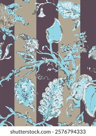 Big flowers pattern, upscale floral pattern. graphical textures floral, trendy colors pattern , flowers background with leaves. vector illustration,tropical,monochrome