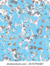 Big flowers pattern, upscale floral pattern. graphical textures floral, trendy colors pattern , flowers background with leaves. vector illustration,tropical,monochrome