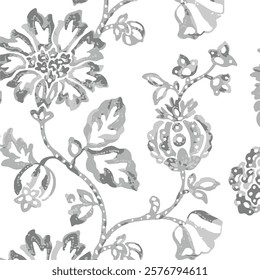 
Big flowers pattern, upscale floral pattern. graphical textures floral, trendy colors pattern , flowers background with leaves. vector illustration,tropical,monochrome
