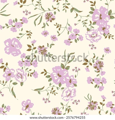 Big flowers pattern, upscale floral pattern. graphical textures floral, trendy colors pattern , flowers background with leaves. vector illustration,tropical,monochrome