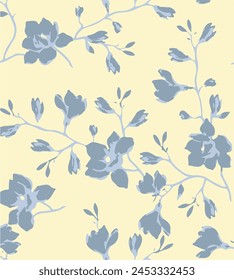 Big flowers seamless pattern winter attractions.Big flowers pattern, upscale floral pattern. graphical textures floral, trendy colors pattern , flowers background with leaves. vector illustration.