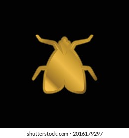 Big Fly gold plated metalic icon or logo vector