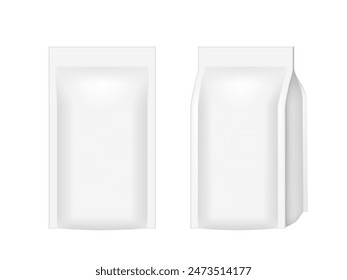 Big Foil Paper Coffee Bag Package Mock Up. EPS10 Vector