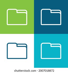 Big Folder Flat four color minimal icon set