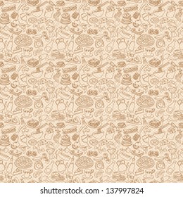 Big food mix seamless background pattern