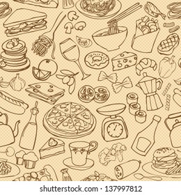 Big food mix seamless pattern