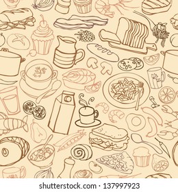 Big food seamless pattern background