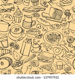 Big food seamless pattern background