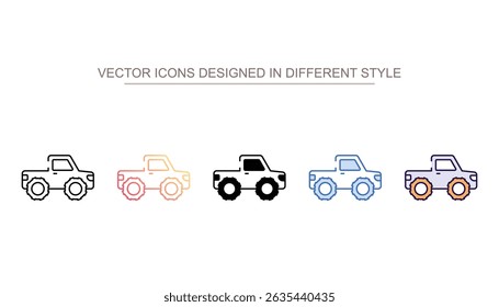 Big Foot Car icon design with white background stock illustration