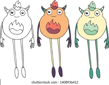 Big foot cartoon doodle monster
