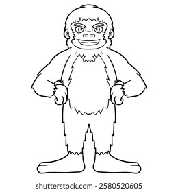 big foot illustration hand drawn outline vector