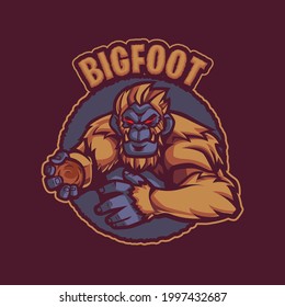 Big Foot mascot logo illustration