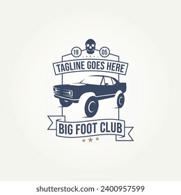 big foot off-road club icon logo template vector illustration design