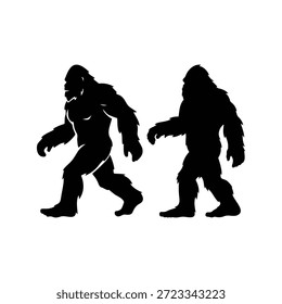 Große Fuß Silhouette Vektor flache Illustration Design. Zu Fuß große Silhouette.