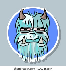 big Foot, snowman, yeti, 	
abominable snowman, bigfoot. vector sketch sticker drawing