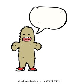 big foot with speech bubble cartoon