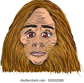 Big foot vector sketch illustration clip-art image