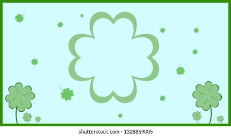 big four leaf clover background and template for add text illustration.flat vector