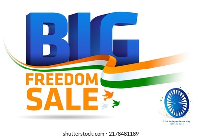 Big Freedom sale promo with tricolor.