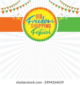 Big Freedom Shopping Festival Logo Design Template. Advertising, Promotional, Marketing Sale Poster Templates Vector Layered 