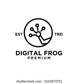 big frog vector logo design isolated white background