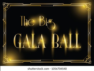 Big Gala Ball Art Deco Background