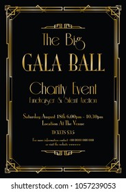 Big Gala Ball Art Deco Background