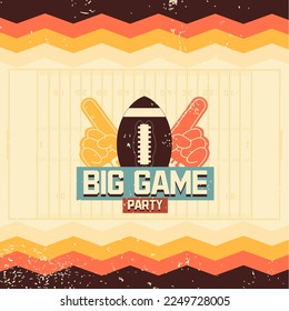 Big Game party invitation Super Bowl tournament February American football bowl tournament Football field