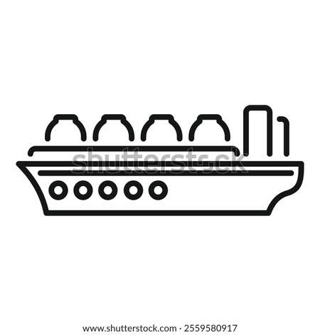Big gas carrier ship transporting liquefied natural gas across the ocean