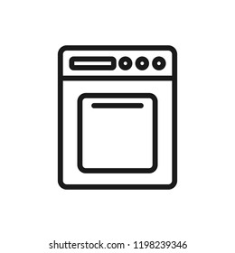 Big gas cooker icon. Outline illustration of big gas cooker vector icon for web design isolated on white background