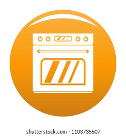 Big gas oven icon. Simple illustration of big gas oven vector icon for any design orange