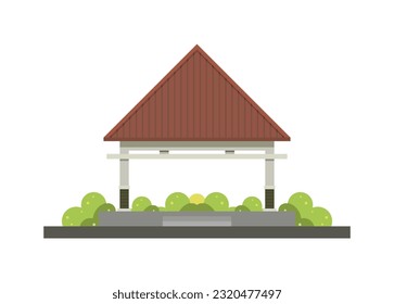 Big gazebo building. Simple flat illustration.